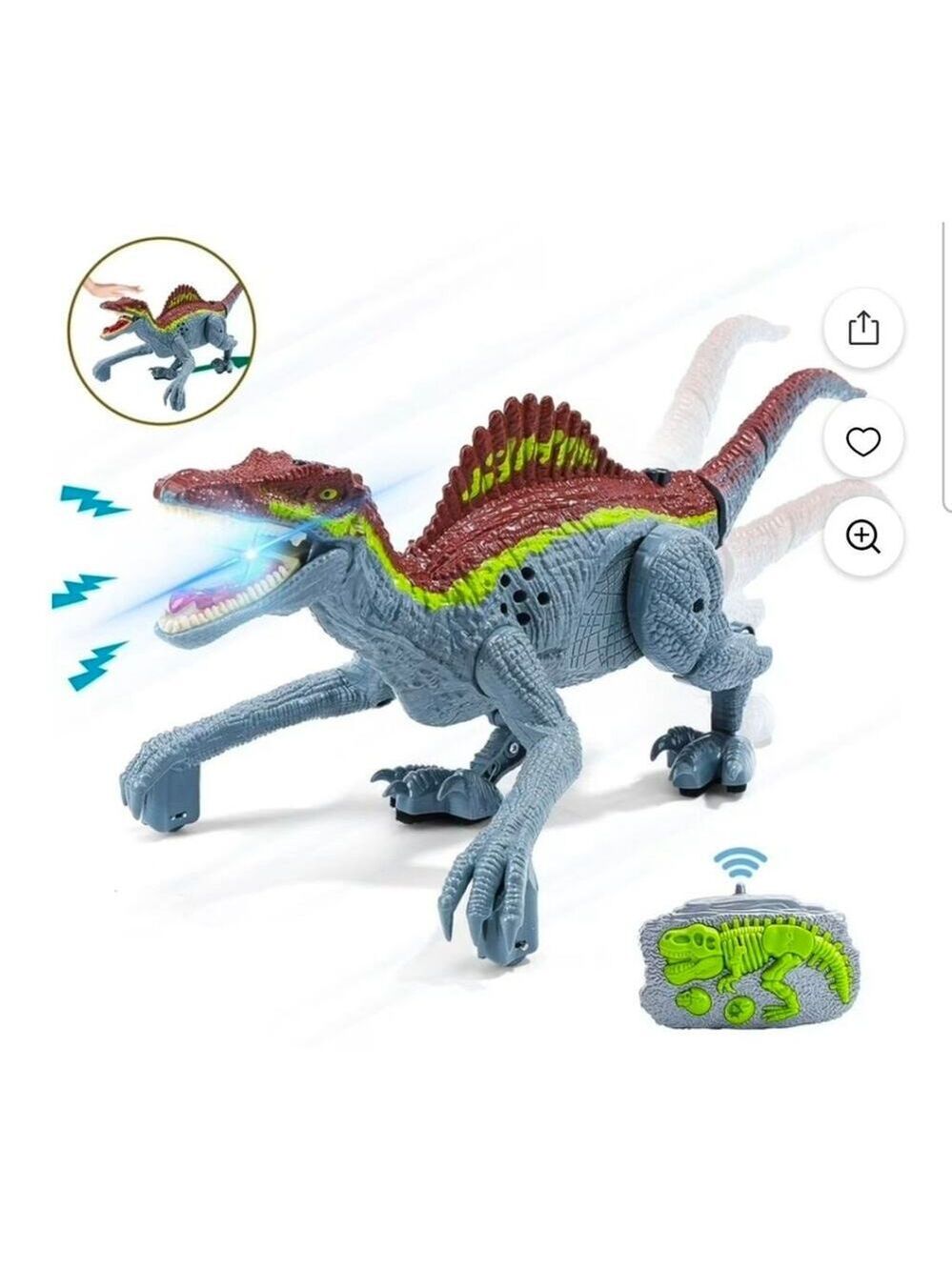 Dinosaur World 2.4g Battery Remote Controlled Dino w/ Lights Sound Walking